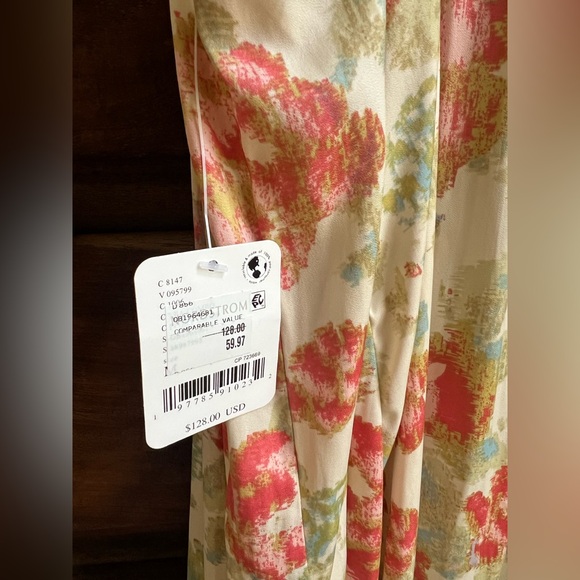 Free People FP Intimately First Date Printed Maxi Slip Dress NWT - Picture 9 of 9